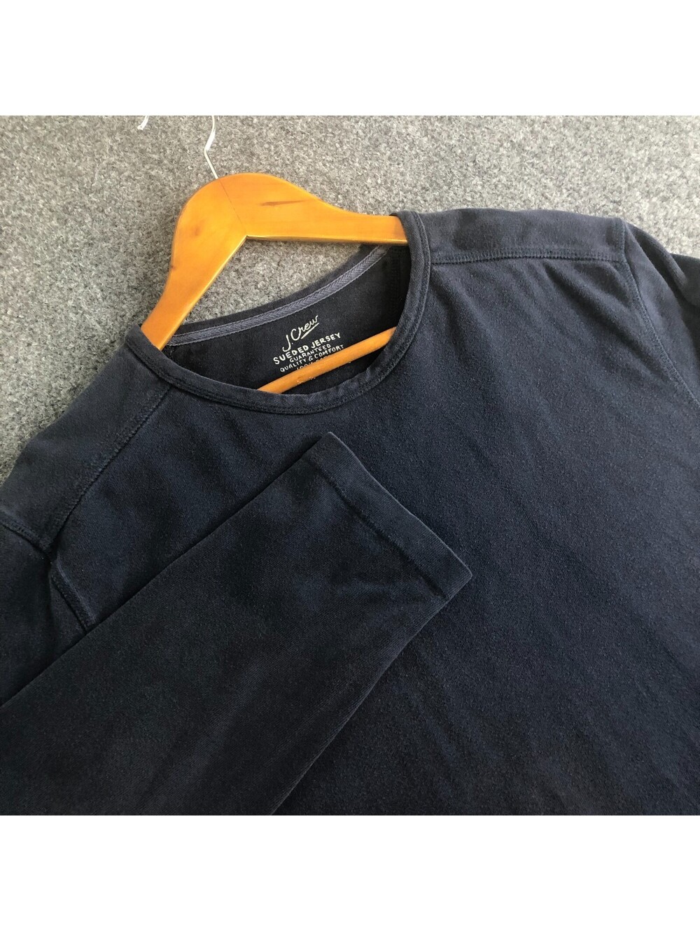 J.CREW Sueded Jersey Shirt Mens Large Blue Preppy Soft Long Sleeve 100% Cotton